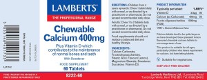 Lamberts CALCIUM CHEWABLE 400MG X 60 TABS