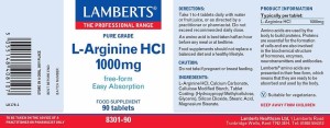 Lamberts L-ARGININE HCI 1000MG 90 TABL