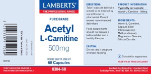 Lamberts L-CARNITINE ACETYL 500MG X 60CAPS