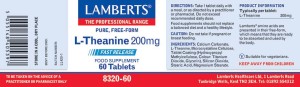 Lamberts L-THEANINE 200MG X 60