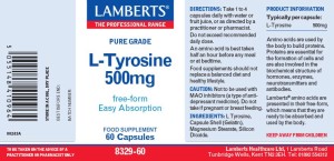 Lamberts L-TYROSINE 500MG X 60CAPS