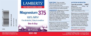 Lamberts MAGNESIUM 375 MG X 60 TABS