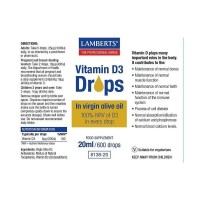 Lamberts Vitamin D3 Drops Βιταμίνη για Ανοσοποιητικό 200iu 20ml