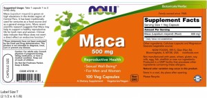 NOW MACA 500MG X 100 VEG. CAPS