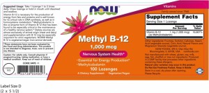 NOW METHYL B-12 1000MCG X 100 LOZENGES