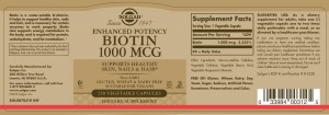 SOLGAR BIOTIN 1000MG X 50 VEG. CAPS