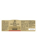 SOLGAR ZINC PICOLINATE 22MG X 100 TABS