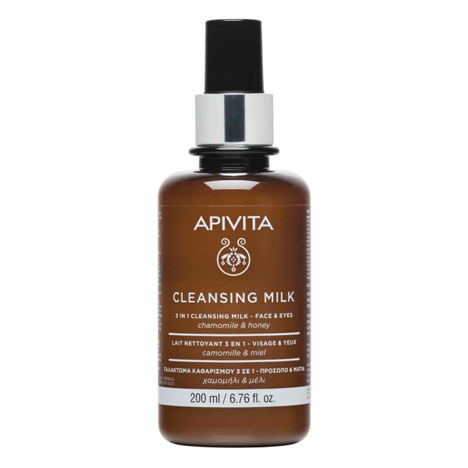 APIVITA CLEANSING MILK 3IN1 FACE & EYES CHAMOMILE-HONEY 200ML