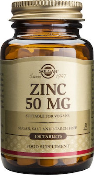 SOLGAR ZINC GLUCONATE 50MG X 100 TABS